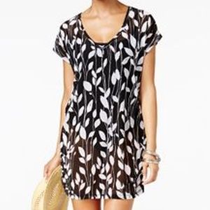 Anne Cole Swimsuit Cover-Up Mesh Vines Tunic Dress